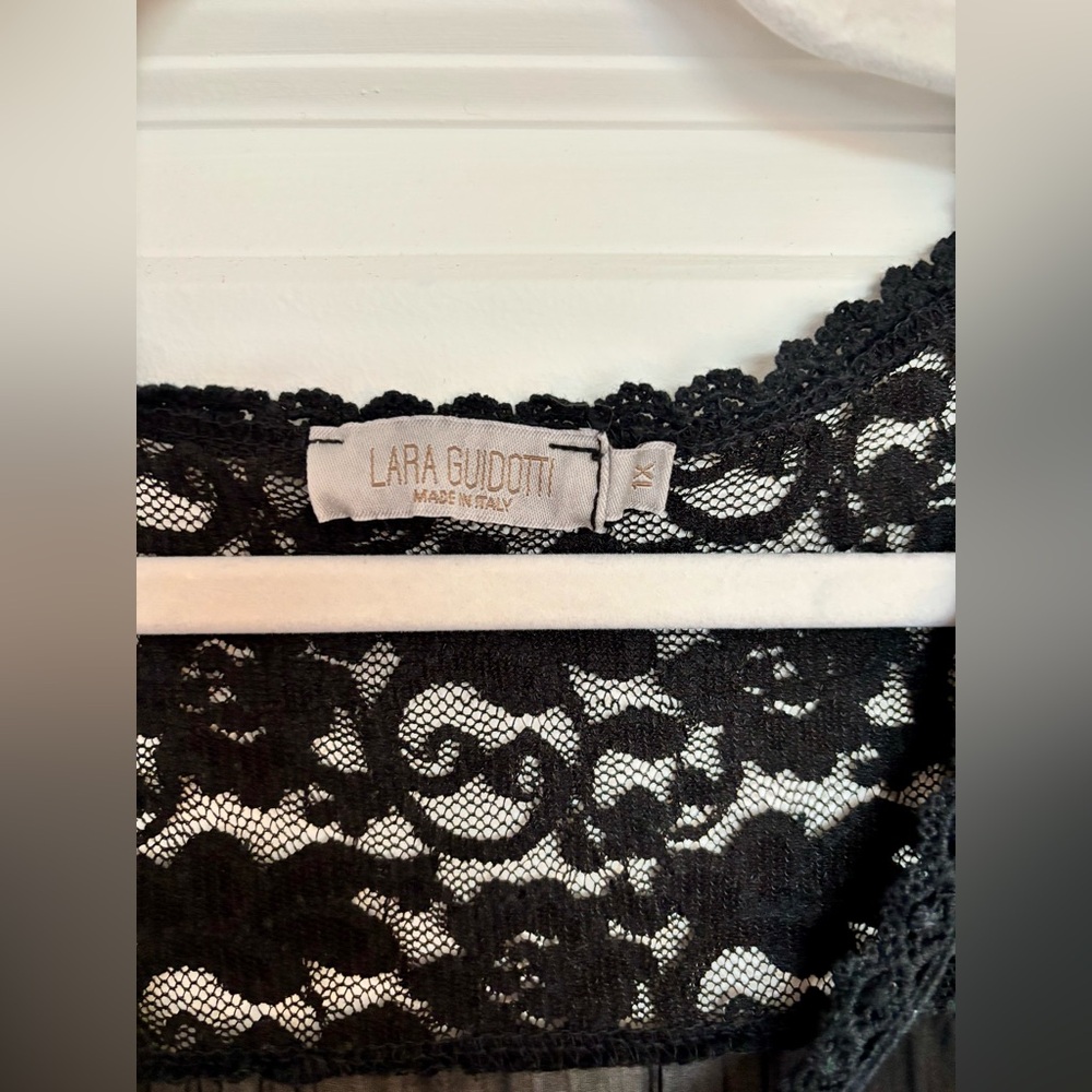 ‼️ SOLD 🛍️ 100% Silk LARA GUIDOTTI Elegant Black Lace Dress Made in Italy - Picture 12 of 14